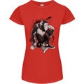 Chilled Out Chimp Chimpanzee Monkey Womens Petite Cut T-Shirt Red