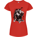 Chilled Out Chimp Chimpanzee Monkey Womens Petite Cut T-Shirt Red