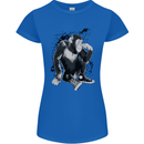 Chilled Out Chimp Chimpanzee Monkey Womens Petite Cut T-Shirt Royal Blue