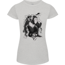 Chilled Out Chimp Chimpanzee Monkey Womens Petite Cut T-Shirt Sports Grey