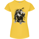 Chilled Out Chimp Chimpanzee Monkey Womens Petite Cut T-Shirt Yellow
