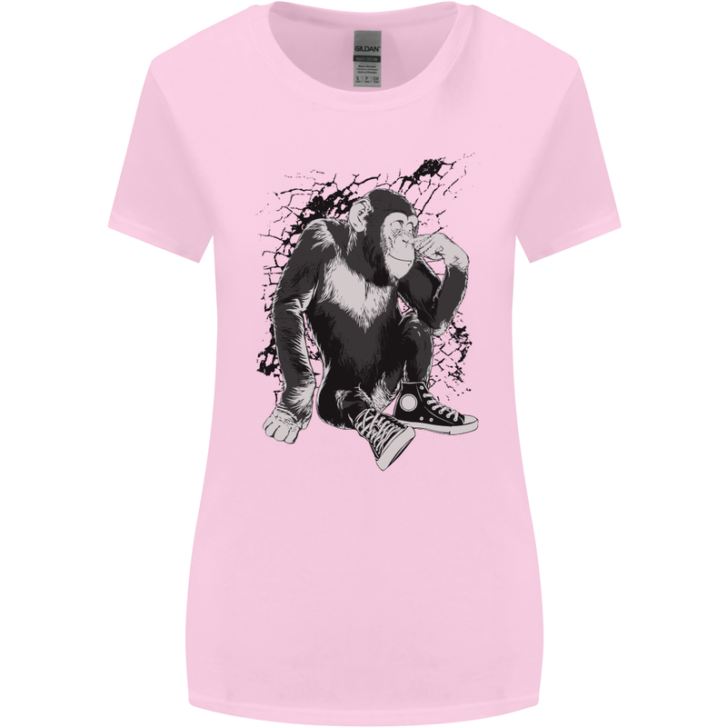 Chilled Out Chimp Chimpanzee Monkey Womens Wider Cut T-Shirt Light Pink