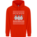 Chillin With My Snowmies Funny Christmas Childrens Kids Hoodie Bright Red