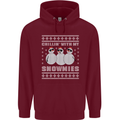 Chillin With My Snowmies Funny Christmas Childrens Kids Hoodie Maroon