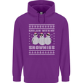 Chillin With My Snowmies Funny Christmas Childrens Kids Hoodie Purple