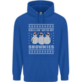 Chillin With My Snowmies Funny Christmas Childrens Kids Hoodie Royal Blue