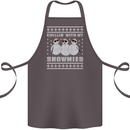 Chillin With My Snowmies Funny Christmas Cotton Apron 100% Organic Dark Grey