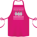 Chillin With My Snowmies Funny Christmas Cotton Apron 100% Organic Pink