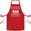 Chillin With My Snowmies Funny Christmas Cotton Apron 100% Organic Red