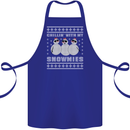 Chillin With My Snowmies Funny Christmas Cotton Apron 100% Organic Royal Blue