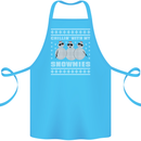 Chillin With My Snowmies Funny Christmas Cotton Apron 100% Organic Turquoise