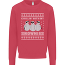Chillin With My Snowmies Funny Christmas Kids Sweatshirt Jumper Heliconia