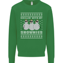 Chillin With My Snowmies Funny Christmas Kids Sweatshirt Jumper Irish Green