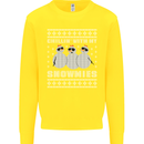 Chillin With My Snowmies Funny Christmas Kids Sweatshirt Jumper Yellow