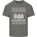 Chillin With My Snowmies Funny Christmas Kids T-Shirt Childrens Charcoal