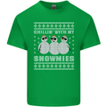 Chillin With My Snowmies Funny Christmas Kids T-Shirt Childrens Irish Green