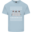 Chillin With My Snowmies Funny Christmas Kids T-Shirt Childrens Light Blue