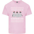 Chillin With My Snowmies Funny Christmas Kids T-Shirt Childrens Light Pink