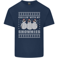 Chillin With My Snowmies Funny Christmas Kids T-Shirt Childrens Navy Blue