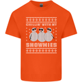 Chillin With My Snowmies Funny Christmas Kids T-Shirt Childrens Orange