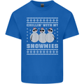 Chillin With My Snowmies Funny Christmas Kids T-Shirt Childrens Royal Blue