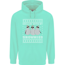 Chillin With My Snowmies Funny Christmas Mens 80% Cotton Hoodie Peppermint