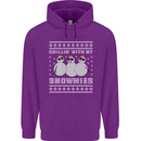 Chillin With My Snowmies Funny Christmas Mens 80% Cotton Hoodie Purple