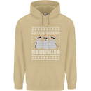 Chillin With My Snowmies Funny Christmas Mens 80% Cotton Hoodie Sand