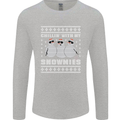 Chillin With My Snowmies Funny Christmas Mens Long Sleeve T-Shirt Sports Grey