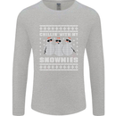 Chillin With My Snowmies Funny Christmas Mens Long Sleeve T-Shirt Sports Grey