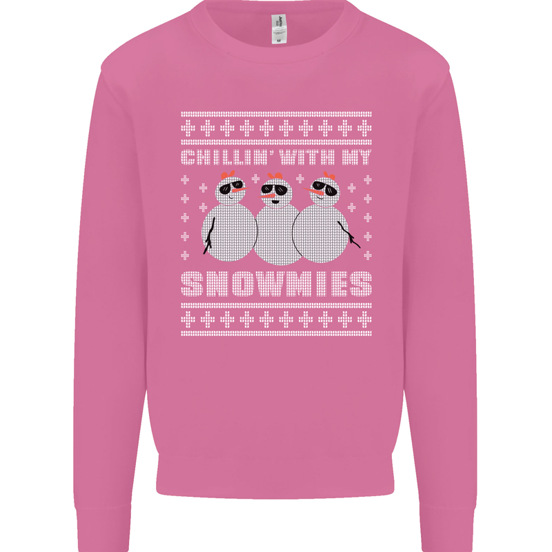 Chillin With My Snowmies Funny Christmas Mens Sweatshirt Jumper Azalea