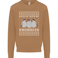 Chillin With My Snowmies Funny Christmas Mens Sweatshirt Jumper Caramel Latte