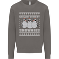 Chillin With My Snowmies Funny Christmas Mens Sweatshirt Jumper Charcoal
