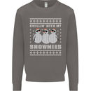 Chillin With My Snowmies Funny Christmas Mens Sweatshirt Jumper Charcoal