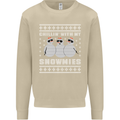 Chillin With My Snowmies Funny Christmas Mens Sweatshirt Jumper Sand