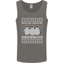 Chillin With My Snowmies Funny Christmas Mens Vest Tank Top Charcoal