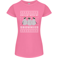 Chillin With My Snowmies Funny Christmas Womens Petite Cut T-Shirt Azalea