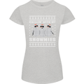 Chillin With My Snowmies Funny Christmas Womens Petite Cut T-Shirt Sports Grey