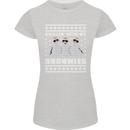 Chillin With My Snowmies Funny Christmas Womens Petite Cut T-Shirt Sports Grey