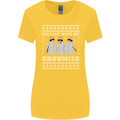 Chillin With My Snowmies Funny Christmas Womens Wider Cut T-Shirt Yellow