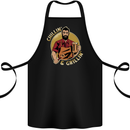 Chillin & Grillin Funny BBQ Beer Camping Cotton Apron 100% Organic Black