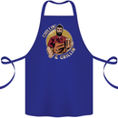 Chillin & Grillin Funny BBQ Beer Camping Cotton Apron 100% Organic Royal Blue