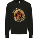 Chillin & Grillin Funny BBQ Beer Camping Mens Sweatshirt Jumper Black