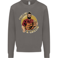 Chillin & Grillin Funny BBQ Beer Camping Mens Sweatshirt Jumper Charcoal