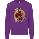 Chillin & Grillin Funny BBQ Beer Camping Mens Sweatshirt Jumper Purple