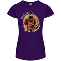 Chillin & Grillin Funny BBQ Beer Camping Womens Petite Cut T-Shirt Purple