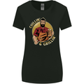Chillin & Grillin Funny BBQ Beer Camping Womens Wider Cut T-Shirt Black