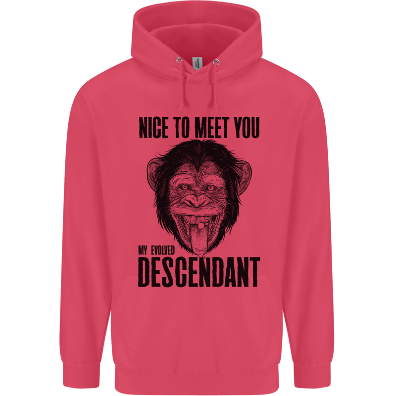 Chimp Evolved Dessendant Funny Monkey Ape Childrens Kids Hoodie Heliconia