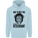 Chimp Evolved Dessendant Funny Monkey Ape Childrens Kids Hoodie Light Blue