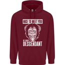 Chimp Evolved Dessendant Funny Monkey Ape Childrens Kids Hoodie Maroon